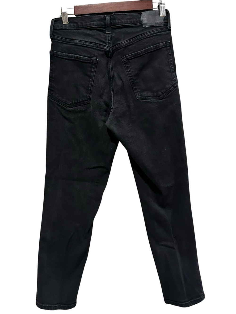 Aéropostale Women's Black Dark Wash High Rise Mom Jeans Distressed Stretch 4R - Picture 4 of 7